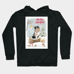 Shetland Sheepdog Merry Christmas Santa Dog Hoodie